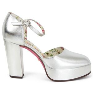 Gucci Silver Platform Heels